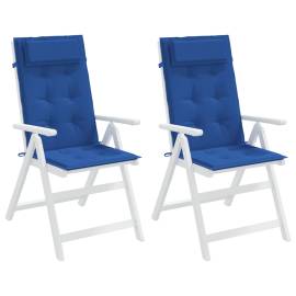 Perne scaun spătar înalt 2 buc albastru regal, țesătură oxford, 4 image