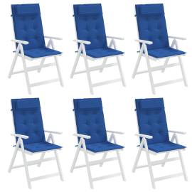 Perne scaun spătar înalt 6 buc albastru regal, țesătură oxford, 4 image