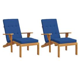 Perne de scaun pentru terasă, 2 buc, albastru, țesătură oxford, 3 image