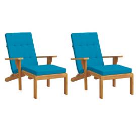 Perne de scaun pentru terasă, 2 buc, bleu, țesătură oxford, 3 image