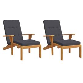 Perne scaun de terasă, 2 buc, antracit, țesătură oxford, 3 image