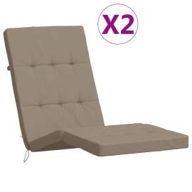 Perne scaun de terasă, 2 buc, gri taupe, țesătură oxford, 2 image