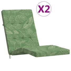 Perne scaun de terasă, 2 buc, model frunze, textil oxford, 2 image