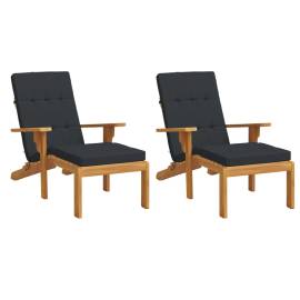 Perne scaun de terasă, 2 buc, negru, țesătură oxford, 3 image
