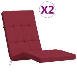 Perne scaun de terasă, 2 buc, roșu vin, țesătură oxford, 2 image