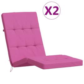 Perne scaun de terasă, 2 buc, roz, țesătură oxford, 2 image