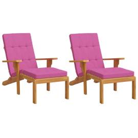 Perne scaun de terasă, 2 buc, roz, țesătură oxford, 3 image