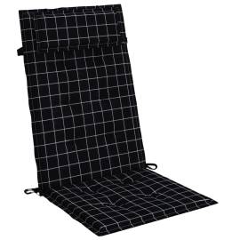 Perne scaun spătar înalt 6 buc., negru carouri, textil oxford, 3 image