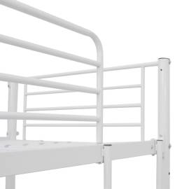 Cadru de pat supraetajat cu masă, alb, 90 x 200 cm, metal, 5 image