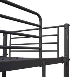 Cadru de pat supraetajat cu masă, negru, 90 x 200 cm, metal, 5 image