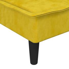 Canapea extensibilă în formă de l galben 255x140x70 cm catifea, 10 image
