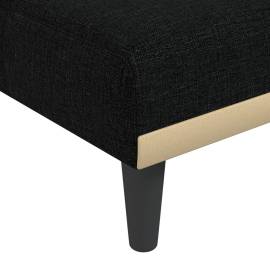Canapea extensibilă în formă de l negru 275x140x70 cm textil, 10 image