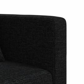 Canapea extensibilă în formă de l negru 275x140x70 cm textil, 8 image