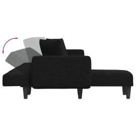 Canapea extensibilă în formă de l negru 275x140x70 cm textil, 6 image