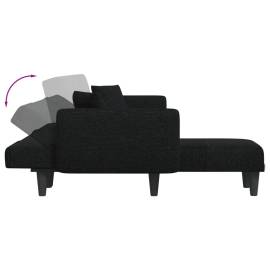 Canapea extensibilă în formă de l negru 275x140x70 cm textil, 7 image