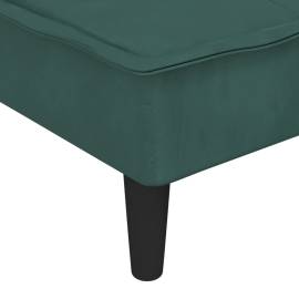 Canapea extensibilă în formă de l verde 255x140x70 cm catifea, 10 image