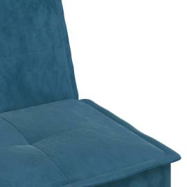 Canapea extensibilă formă de l albastru 255x140x70 cm catifea, 9 image