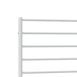 Cadru de pat metalic cu tăblie, alb, 75x190 cm, 9 image