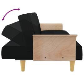 Canapea extensibilă cu cotiere, negru, textil, 9 image