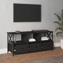 Comodă tv, negru, 102x33x45 cm, lemn prelucrat & fier, 3 image
