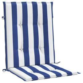 Perne de scaun spătar jos, 2 buc. dungi albastre&albe, textil, 4 image