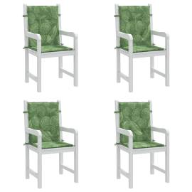 Perne de scaun spătar jos, 4 buc., model frunze, textil, 3 image