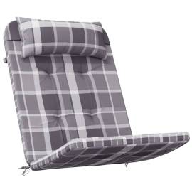 Perne scaun adirondack, 2 buc, gri, careuri, textil oxford, 3 image