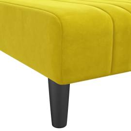 Canapea extensibilă în formă de l galben 260x140x70 cm catifea, 9 image
