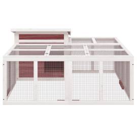Cușcă de iepuri, cafeniu, 144x123x67,5 cm, lemn masiv de pin, 3 image