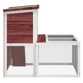 Cușcă pentru iepuri, cafeniu, 102x90x84,5 cm, lemn masiv de pin, 6 image