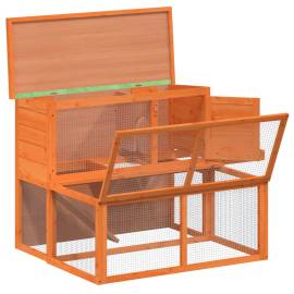 Cușcă pentru iepuri, maro, 102x90x84,5 cm, lemn masiv de pin, 5 image
