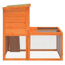Cușcă pentru iepuri, maro, 102x90x84,5 cm, lemn masiv de pin, 6 image