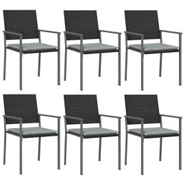 Set mobilier de grădină cu perne, 7 piese, poliratan și oțel, 4 image