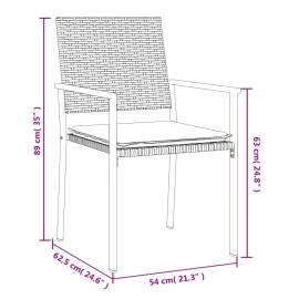 Set mobilier de grădină cu perne, 7 piese, poliratan și oțel, 10 image