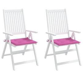 Perne scaun de grădină, roz, 2 buc., 40x40x3 cm, textil, 3 image