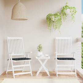 Perne scaun grădină 2 buc negru model carouri 40x40x3 cm textil