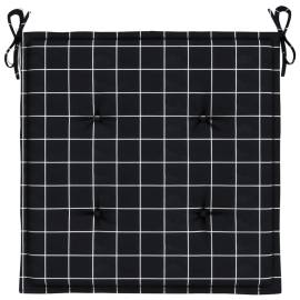 Perne scaun grădină carouri negre, 4 buc. 50x50x3 cm, textil, 5 image