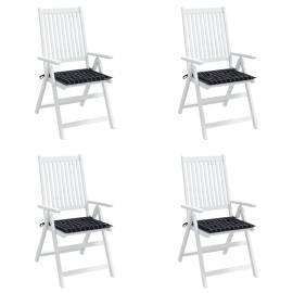 Perne scaun grădină carouri negre, 4 buc. 50x50x3 cm, textil, 3 image