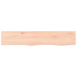 Poliță de perete, 100x20x4 cm, lemn masiv de stejar netratat, 2 image