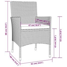 Set mobilier de exterior cu perne, 11 piese, negru, poliratan, 9 image