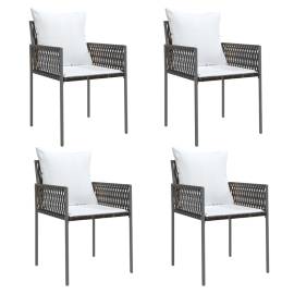 Set mobilier de grădină cu perne, 5 piese, poliratan și oțel, 4 image