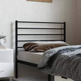Tăblie de pat metalică, negru, 80 cm, 3 image