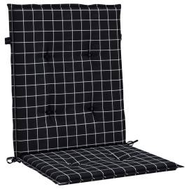 Perne de scaun spătar jos, 2 buc. negru, model carouri, textil, 4 image