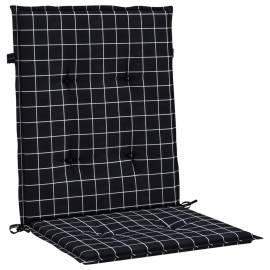 Perne de scaun spătar jos, 4 buc. negru, model carouri, textil, 4 image