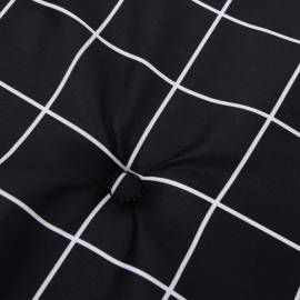 Perne de scaun spătar jos, 6 buc. negru, model carouri, textil, 7 image