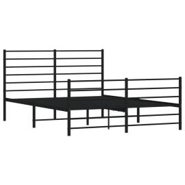 Cadru pat metalic cu tăblie de cap/picioare, negru, 140x200 cm, 5 image