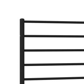 Cadru pat metalic cu tăblii de cap/picioare, negru, 90x200 cm, 9 image