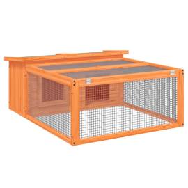 Cușcă pentru iepuri, maro, 117,5x97x47,5 cm, lemn masiv de pin, 2 image