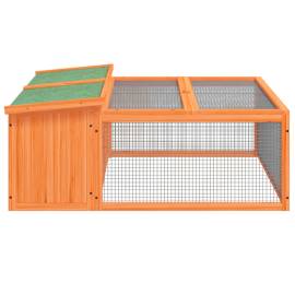 Cușcă pentru iepuri, maro, 117,5x97x47,5 cm, lemn masiv de pin, 5 image
