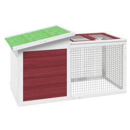Cușcă pentru iepuri cafeniu 100,5x54x55 cm lemn masiv de pin, 2 image